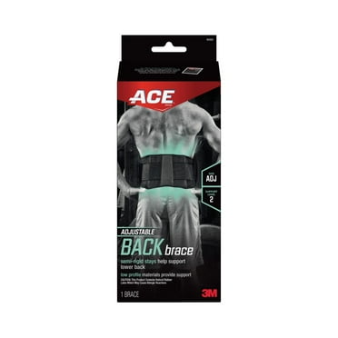 ACE Brand Adjustable Back Brace, Black, 1 Brace