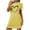 Yellow, variant on Wancir Women's Plus Size Sleepshirt Short Sleeve Round Neck with Chest Print for Nightwear