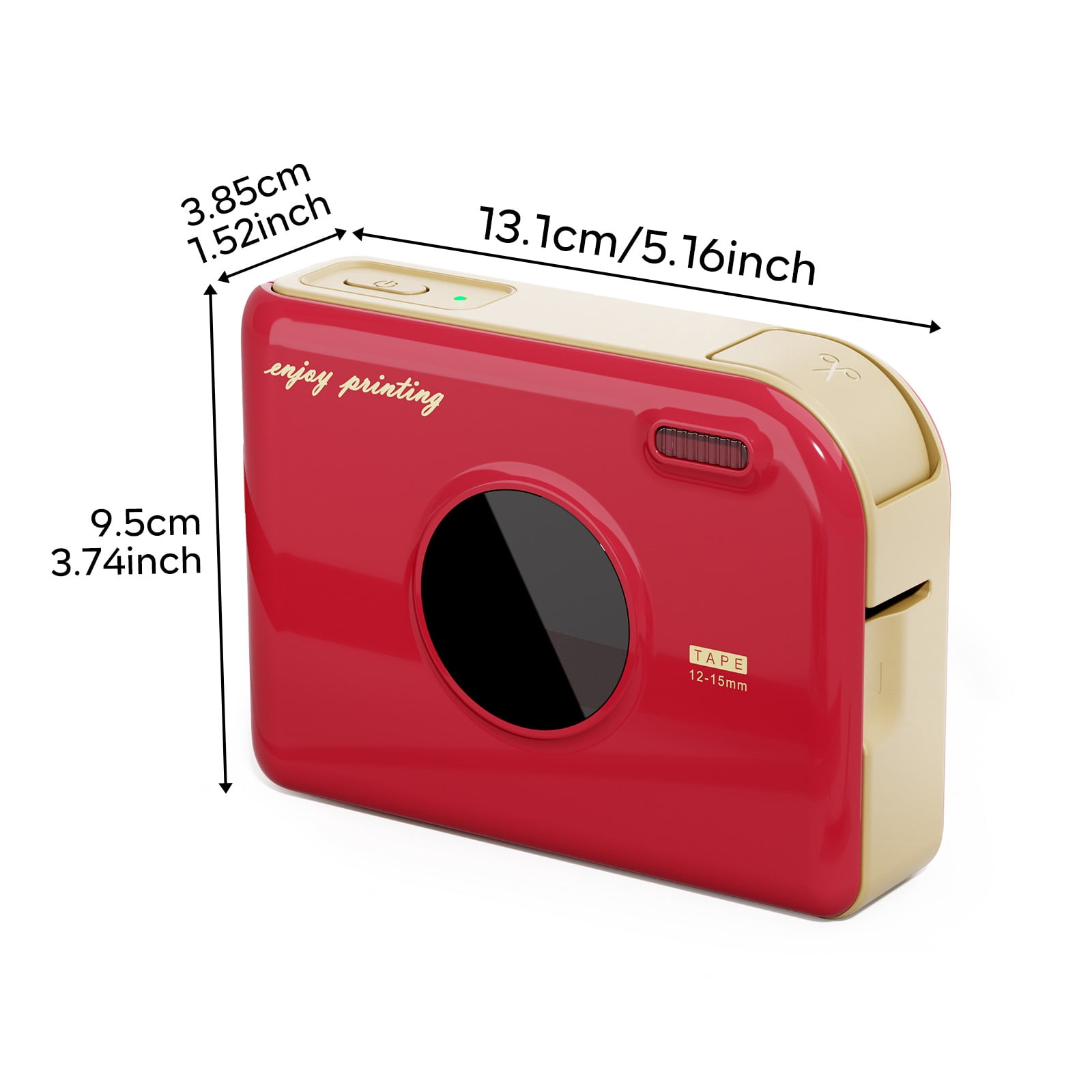 Phomemo A30 Half-Inch Ribbon Label Maker, for Mother's Day Gift Tags & Clothing Tags, with 1 Blue Satin Ribbon Tape, Thermal Transfer Bluetooth Portable Mini Label Printer (Red)