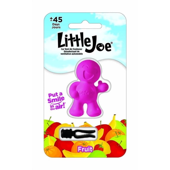 Little Joe 96404 Fruit Scent, Car Air Freshener, Clips to A/C Air Vent, Alcohol-Free Fragrance Oil, Non-Hazardous and Non-Toxic Plastic, Set of 1