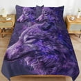 thumbnail image 6 of 3 Pcs Soft Bedding Set, Includes 1 Duvet Cover with Zipper And 2 Pillow,Shams Purple Wolf King(102"×90"), 6 of 8