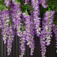 thumbnail image 6 of 3 Strands 37.8'' Silk RoseViolet Wisteria Artificial Flowers, Fake Wisteria Floral Hanging Plant Garland, for Home Decor, Party, Floor Vase, Balcony, Wedding Arrangement Decoration, 6 of 6