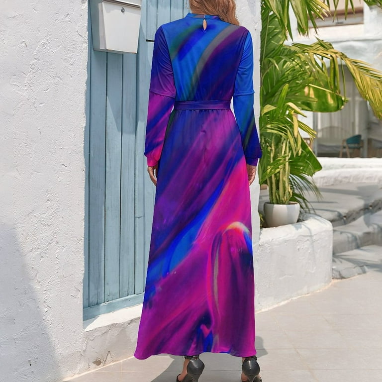 neon maxi dress with sleeves Dolman Sleeve Maxi Dress in Neon Pink