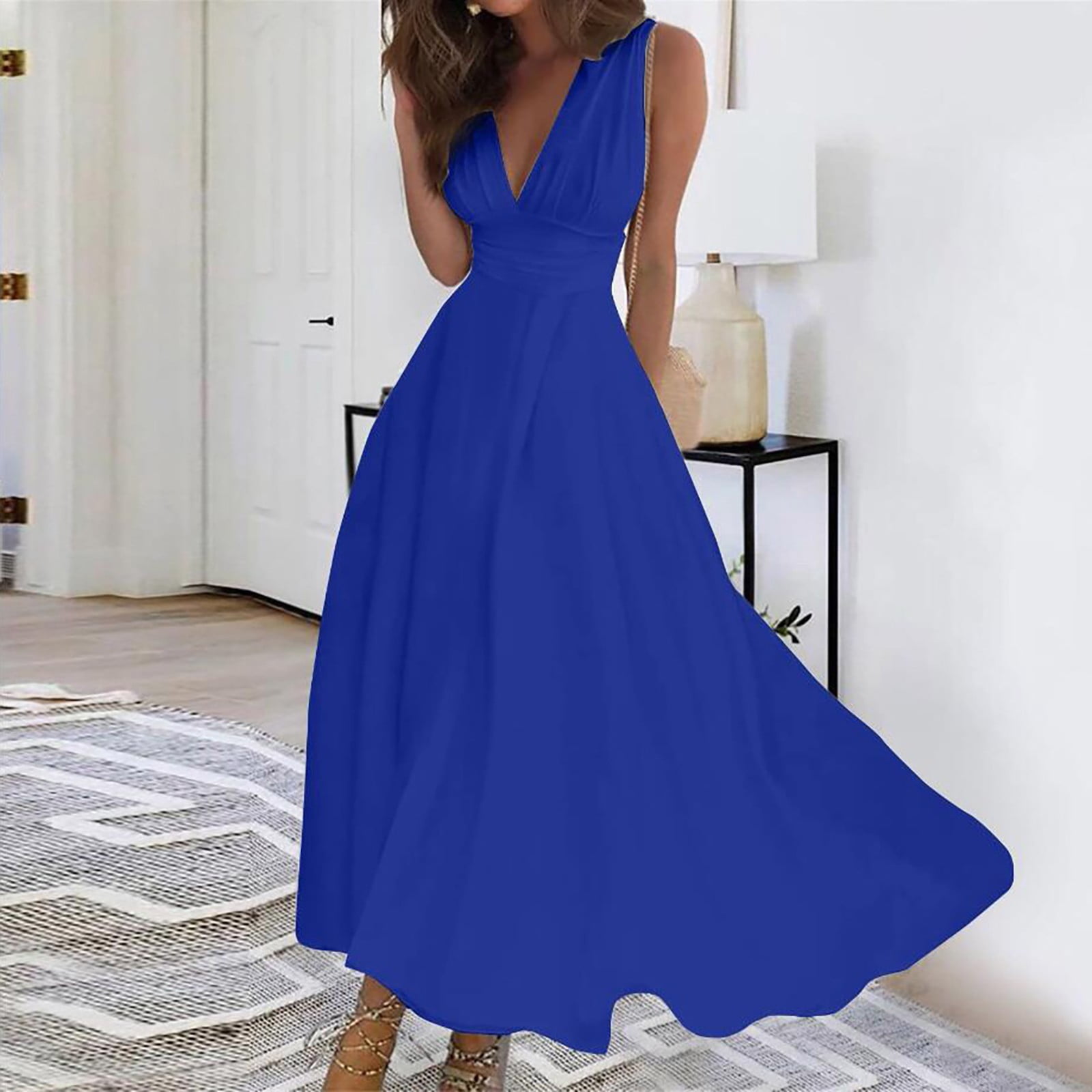 Blue Casual Dresses Sundresses For Women 2024 Spring Summer