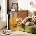 thumbnail image 2 of HOMCOM 33 Ceramic Space Heater 2000W Fan Electric Heater with 3 Modes 15H Timer Adjustable Thermostat Oscillation Remote Control Tip-Over and Overheat Protection Low Energy for Bedroom White, 2 of 5