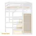 thumbnail image 6 of Bellemave Full Size Loft Bed with Storage Staircase Wooden Full Loft Bed Frame with Built-in Storage Wardrobe and Guardrails for  Teens, No Box Spring Needed, White, 6 of 11