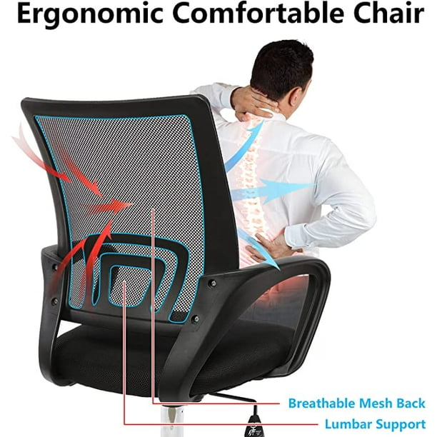 Silla de Escritorio OFFICE TECHE Negra con Tapizado 360 Grados