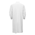 thumbnail image 4 of Thobe for Men Kaftan for Men Kurta Set for Men Caftan Mens Kaftan Mens Kaftan Robe Button Down Long Sleeve Cotton Linen Thobe Casual Muslim Gown Henley Shirt, White-L, 4 of 9