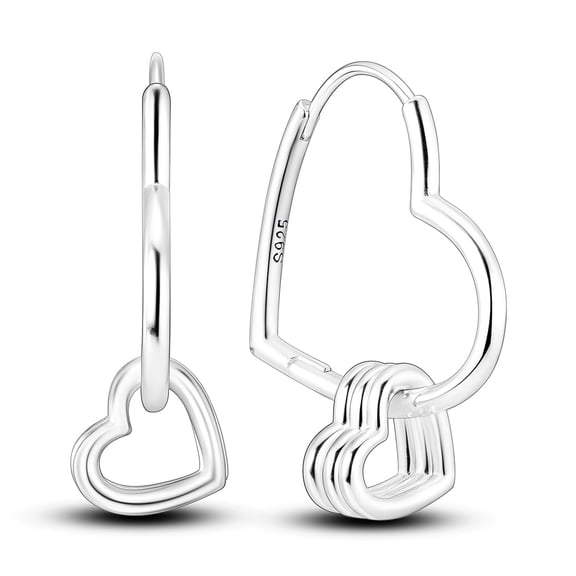 MULA Heart Hoop Earring for Women S925 Sterling Silver Shinning Jewelry Gifts with Box