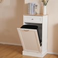 thumbnail image 2 of JG 13 Gallons Tilt Out Trash Cabinet, Hidden Kitchen Wooden Tilt Out Pet Proof Hidden Trash Bin for Kitchen Living Room,White, 2 of 7
