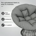 thumbnail image 5 of Swivel Papasan Chair, Wicker Chair, Ergonomic Chair with 360 Degree Rotation, Adjustable Feet and Ultra-Thick Waterproof Cushion for Living Room Bedroom, 41.5 Inch, Gray Base, 5 of 11