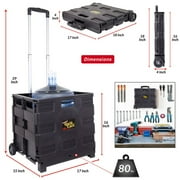dbest products Quik Cart Topless Without Lid Travel Portable Mobile Storage Collapsible Handcart Rolling Utility Heavy Duty, Black