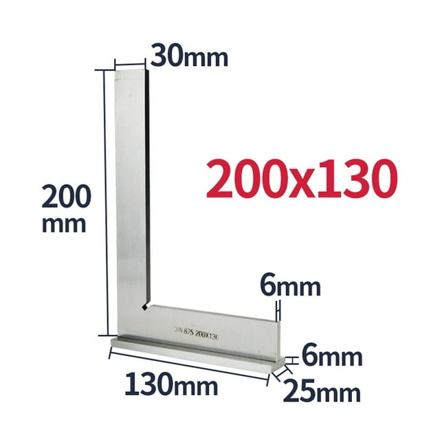 90 Degree Flat Edge Square Ruler Carpentry Square Woodworking Tools Metal Angle Measuring Tool Multi Try Square Gauge Set-Square ,Easy to Use