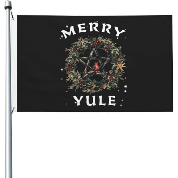 Merry Yule Wiccan Pagan Xmas 3x5 Double Sided Flag Fade Resistant Banner Polyester Flag with 2 Brass Grommets For Indoor Outdoor70