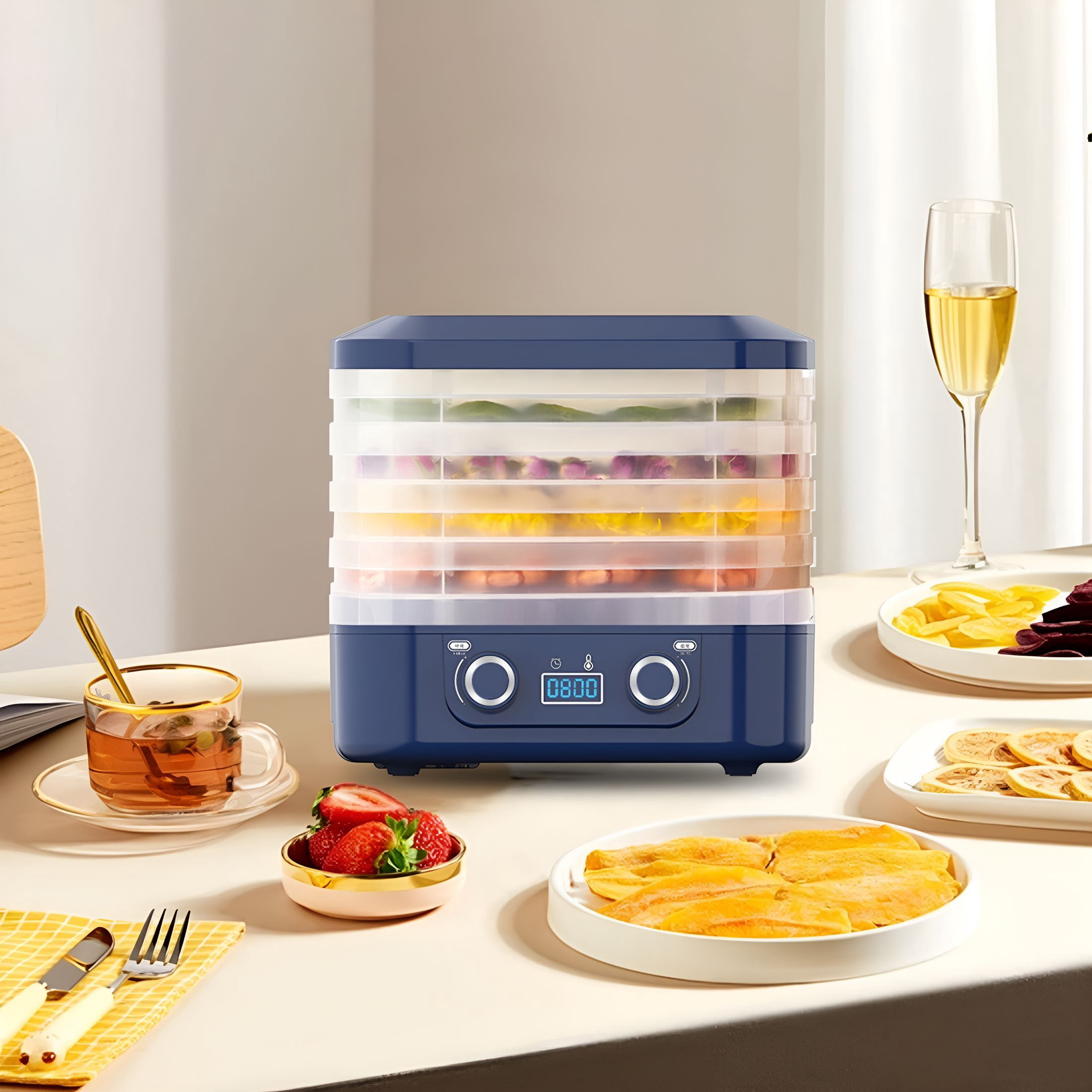 HIBIBUD 2026 New 5 Layer Freeze Dryer Machine for Candy and Snacks,Freeze Dryer Machine Food Home Freeze Dryer with Digital Adjustable Timer and Temperature Control,Freeze Dryer,Blue