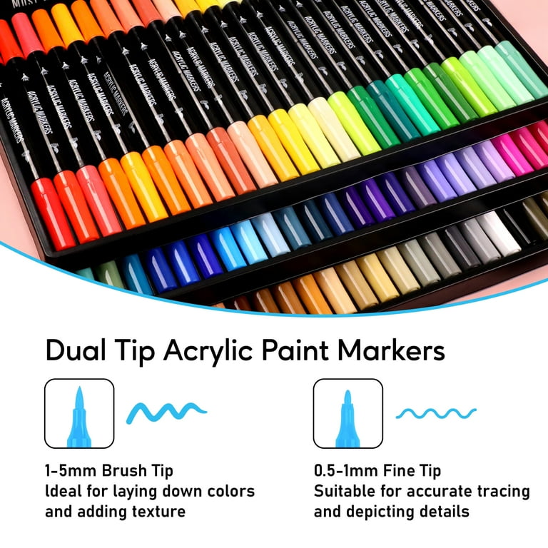 12 Couleurs Marqueurs Peinture Acrylique Pour Pierre, Pierre, Bois