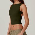 thumbnail image 2 of fatyb Tank Tops Womens High Neck Backless Cropped Tops Slim Casual Summer Basic Tee Shirts for Going Out, 2 of 6