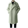thumbnail image 6 of SuTry Men's Casual Coats Solid Color Long Sleeve Lapel Collar Mid Length Loose Suit with Pockets Suitable for Cold Weather Outings(Green#1,M), 6 of 7