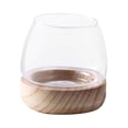 thumbnail image 4 of Macetero de cristal pequeño con soporte de madera Soledad, 4 of 10