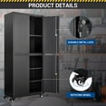 thumbnail image 6 of Fesbos 73" H Tall Storage Cabinets with Wheels, Black Rolling Heavy Duty Tool Cabinet with Adjustable Shelves&Lockable Doors, Garage Cabinets for Home,Kitchen, School, Office, 6 of 9