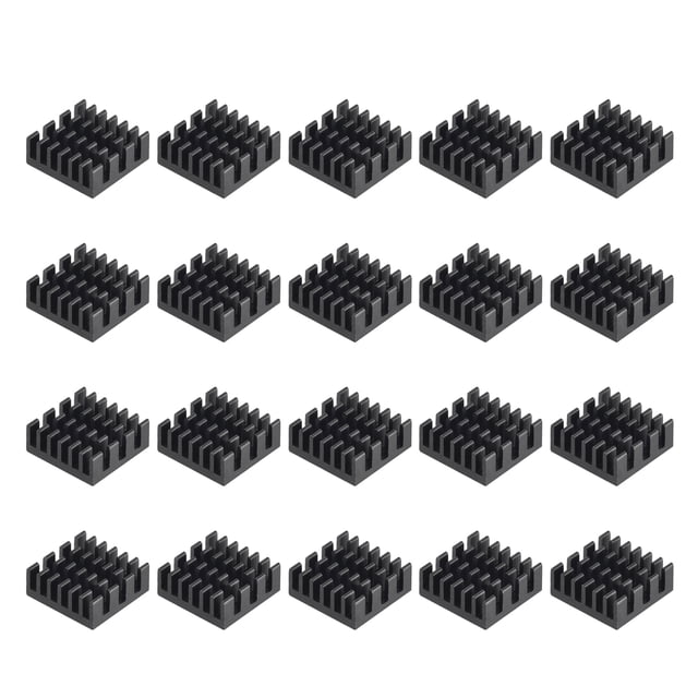 Unique Bargains 14x14x6mm Radiateurs en Aluminium Radiateurs Électroniques pour MOS IC Chip Noir 20 Pack