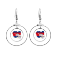 thumbnail image 1 of Cambodia Map Villain National Flower Earrings Dangle Hoop Jewelry Drop Circle, 1 of 3