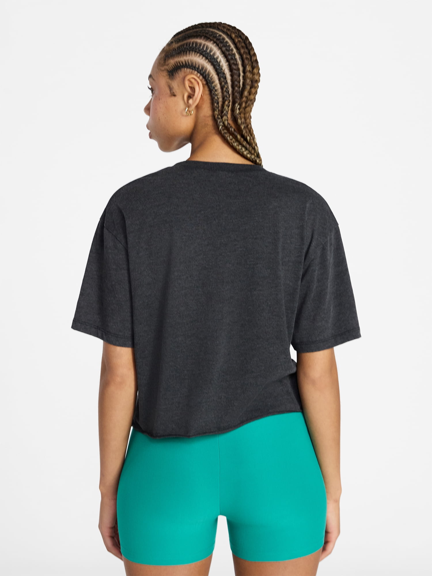 No Boundaries Boxy Cropped Graphic Tee, Women's XXS-XXL