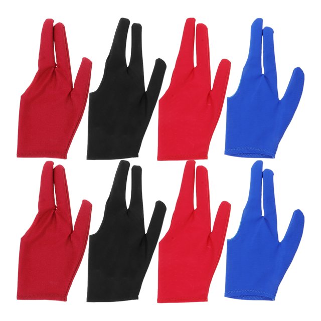 GOOHOCHY Juego de guantes Yoyo de 8 Uds., guantes con diseño de tres dedos, guante de billar portátil, guante de billar transpirable, guante de billar transpirable resistente al desgaste