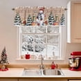 thumbnail image 2 of Christmas Snowman Valances for Windows, 42 x 18in, Squirrel Cat Winter Tree Snowflake Board Rod Pocket Kitchen Valance Curtain Light Filtering Window Treatments for Living Room Bedroom, 1 Panel, 2 of 7