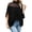 Black, variant on Womens Mesh Patchwork High Neck Blouse Batwing Short Sleeve Loose Casual Chiffon Top Elegant Solid Dressy Shirt For Party Daily Evening Wear