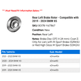 thumbnail image 2 of Rear Left Brake Rotor - Compatible with 2019 - 2024 BMW X5 2020 2021 2022 2023, 2 of 2