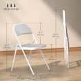 thumbnail image 3 of HOMCOM Metal Folding Chairs with Corduroy Cushion Foldable Chairs White, 3 of 10