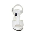 thumbnail image 2 of PEERAGE Margie Women Extra Wide Width Platform Heeled Sandal WHITE 7, 2 of 6