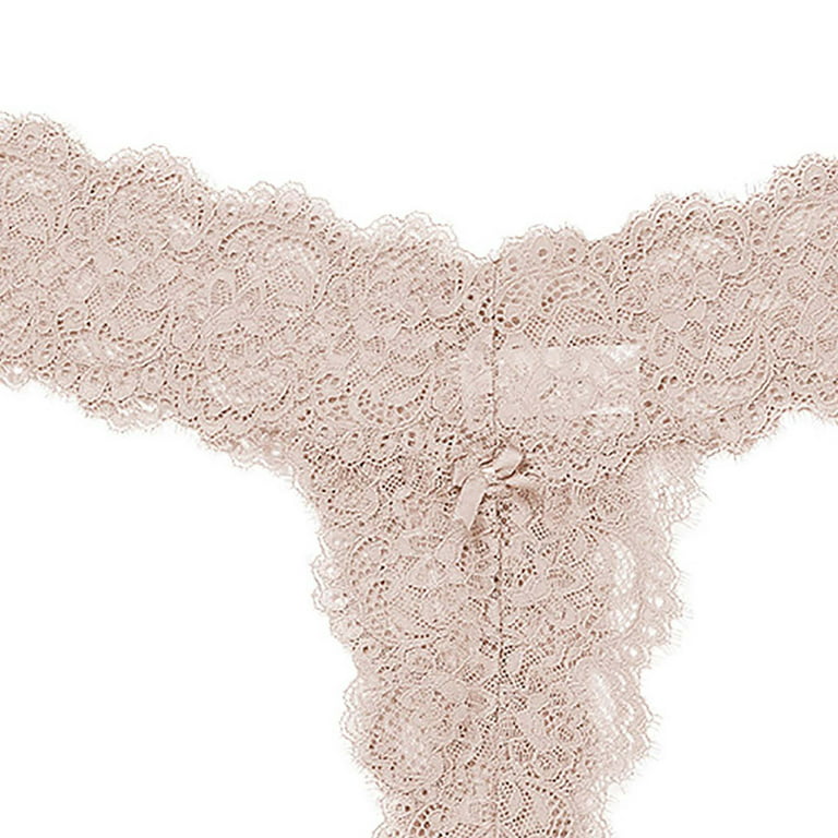 QTBIUQ Women's Lace See-through Thong PantiesTemptation Thongs