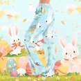 thumbnail image 2 of KHONTS Easter Egg Pajamas Pants for Women Cute Bunny Printed Elastic Waist Sleeppants Lightweight Homewear Stretchy Trousers 02-Light Blue S, 2 of 7