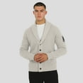 thumbnail image 4 of Men's J. Palmer Gray New York Jets The Playmaker Cardigan Raglan Sweater, 4 of 6