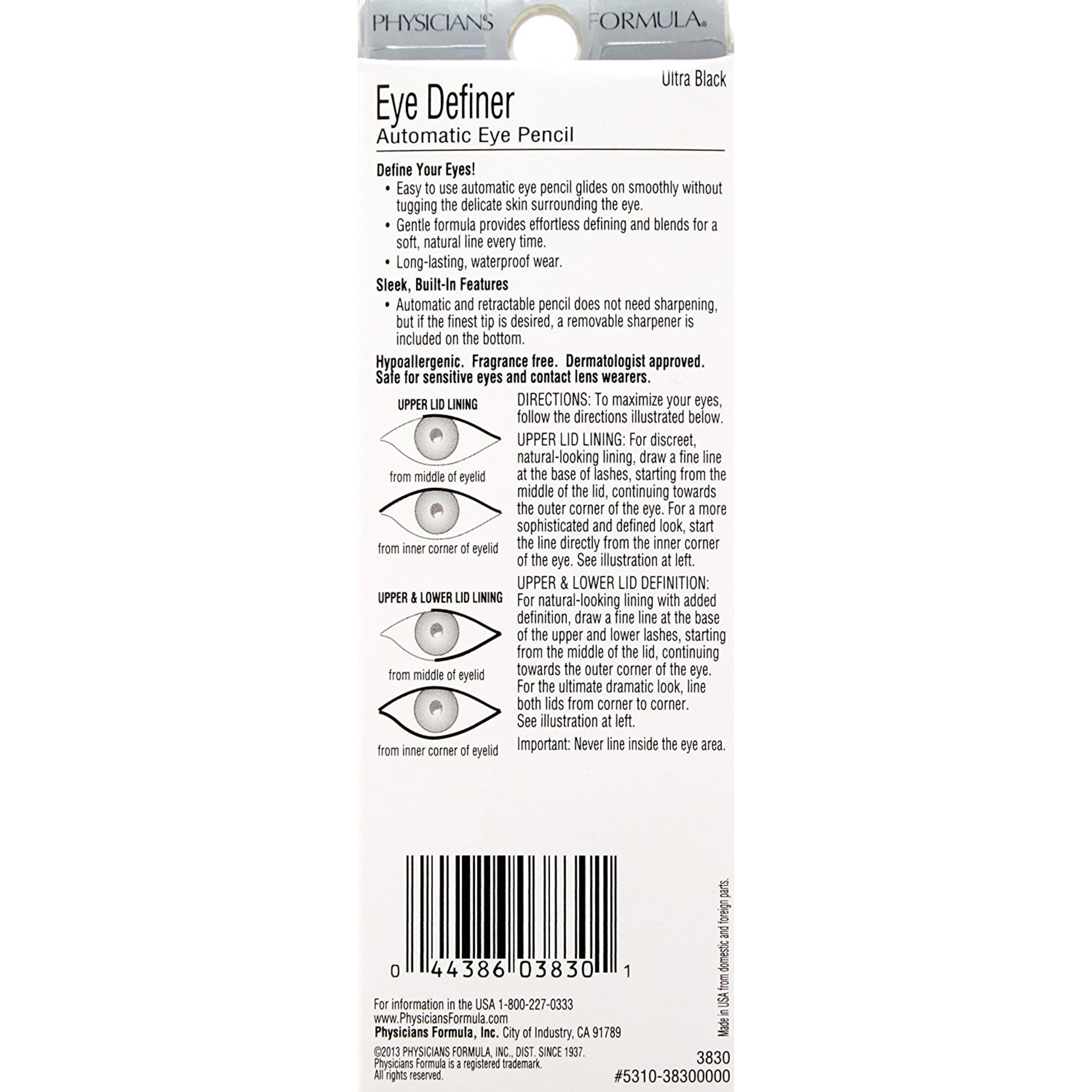 Physicians Formula Eye Definer Eye Marker, Felt-Tip, Ultra Black 2298 - 0.028 oz
