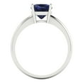 thumbnail image 4 of Solitaire Engagement Ring for Women - 2ct Simulated Blue Sapphire in 14K White Gold Promise Ring, 4 of 6