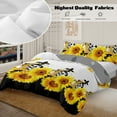 thumbnail image 4 of BlessLiving 3Pcs Duvet Cover Set for Adult Queen Size Yellow Bedding Set Sunflower Comforter Cover Set, 4 of 8