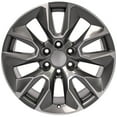 thumbnail image 2 of OE Wheels CV32 20 Inch Rims and Tires Fit Silverado 1500 RST Style 6x139.7 20x9 Gloss Gunmetal Machined - Hollander 5916 - Eagle LS-2 275/55-20 (Set of 4), 2 of 5