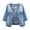 M-b-Light Blue, variant on Women's 3/4 Sleeve Short Denim Jacket Light Cropped Jean Jackets Coats Plus Size Blazer S-35 Blue 3XL