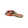thumbnail image 3 of Women Fabric Palm Print Woven Tweed Slide Sandals 18491, 3 of 6