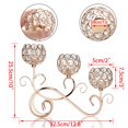 thumbnail image 2 of Candelabro de cristal dorado en forma de S, 3 brazos, cuencos de cristal hechos de vidrio, candelabro de metal, candelabro decorativo, candelabro para Navidad, Halloween, boda (grande), 2 of 4
