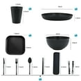 thumbnail image 5 of Soulgenix Wheat Straw Dinnerware Sets, 48 Pcs Unbreakable Dinnerware Sets for 4, Microwave Dishwasher Safe, Black, 5 of 10