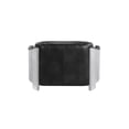 thumbnail image 4 of Benjara Filia 50 Inch Loveseat, Black Top Grain Leather Upholstery, Gray Metal-Color:BlackMaterial, 4 of 5