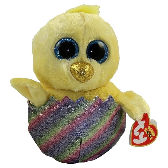 TY Beanie Boos - MEGG the Chick in Rainbow Egg Shell (Glitter Eyes)(Regular Size - 6 inch)
