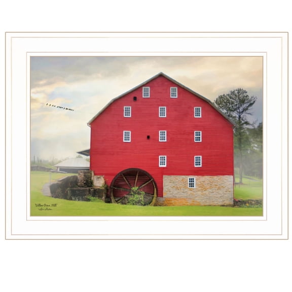HomeRoots 15 x 21 x 1 in. Willow Grove Mill 2 White Framed Print Wall Art