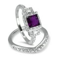 thumbnail image 6 of LaRaso & Co His Her Wedding Rings Amethyst CZ Bridal Engagement Wedding Set Sterling Silver 9/10, 6 of 7