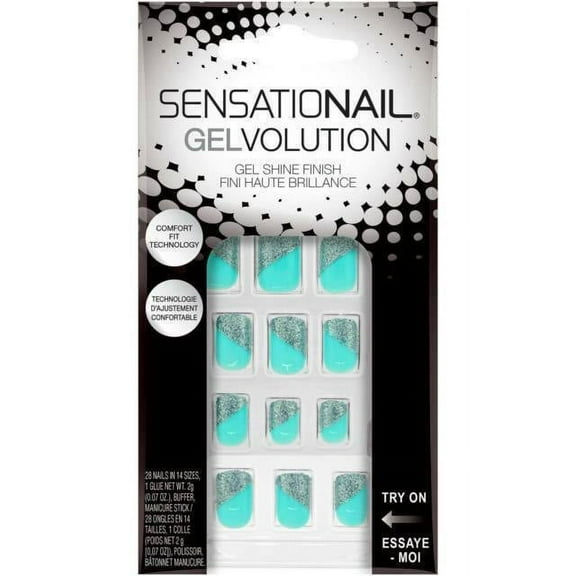 SensatioNail Gelvolution 28 Nail Kit Aqua Shine 72134