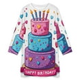 thumbnail image 4 of Birthday Cake with Lit Candles Women Elegant Long Sleeve Warm Dress Autumn Winter Sweater Dress Casual Pullover Mini Dresses, 4 of 7
